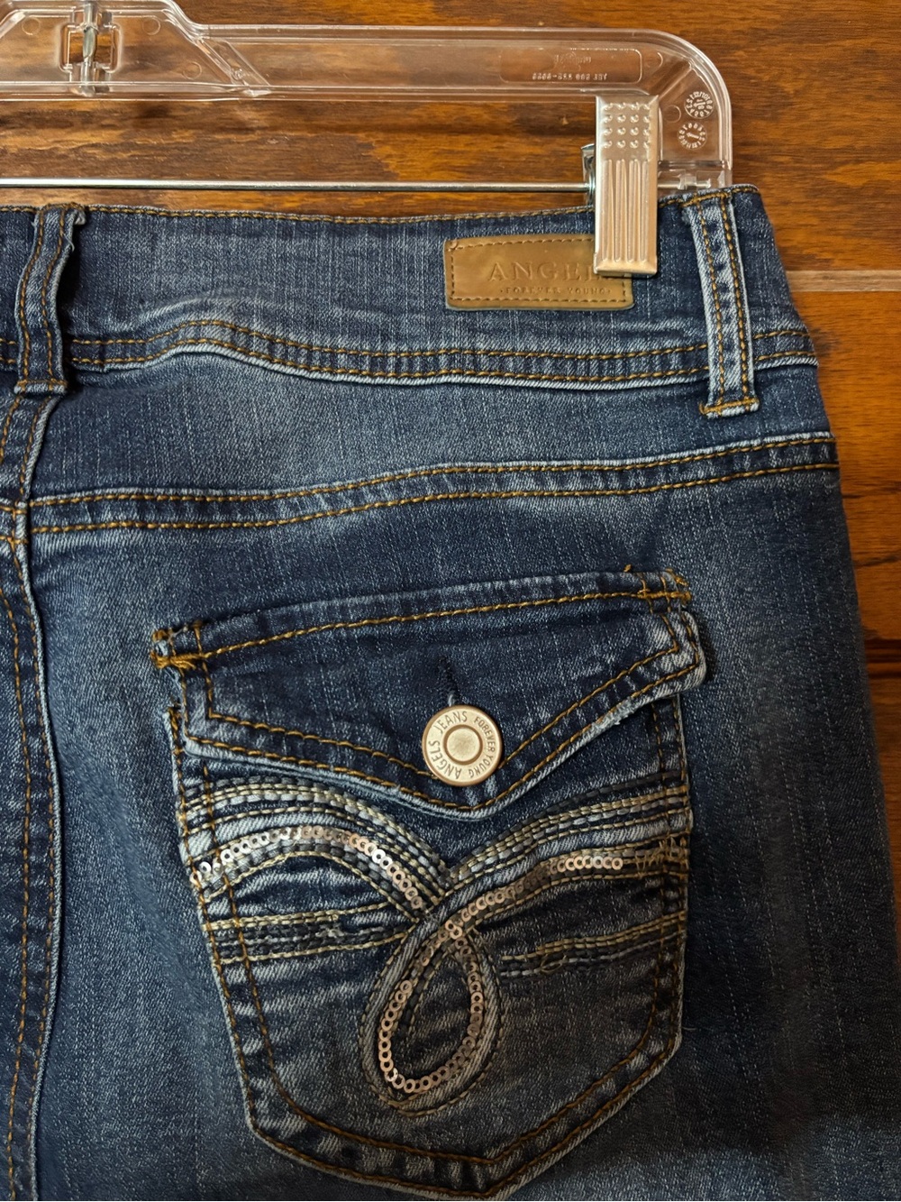 Angels Jeans Wide Leg Flared Jeans - Dark Blue Wash - Picture 4 of 4